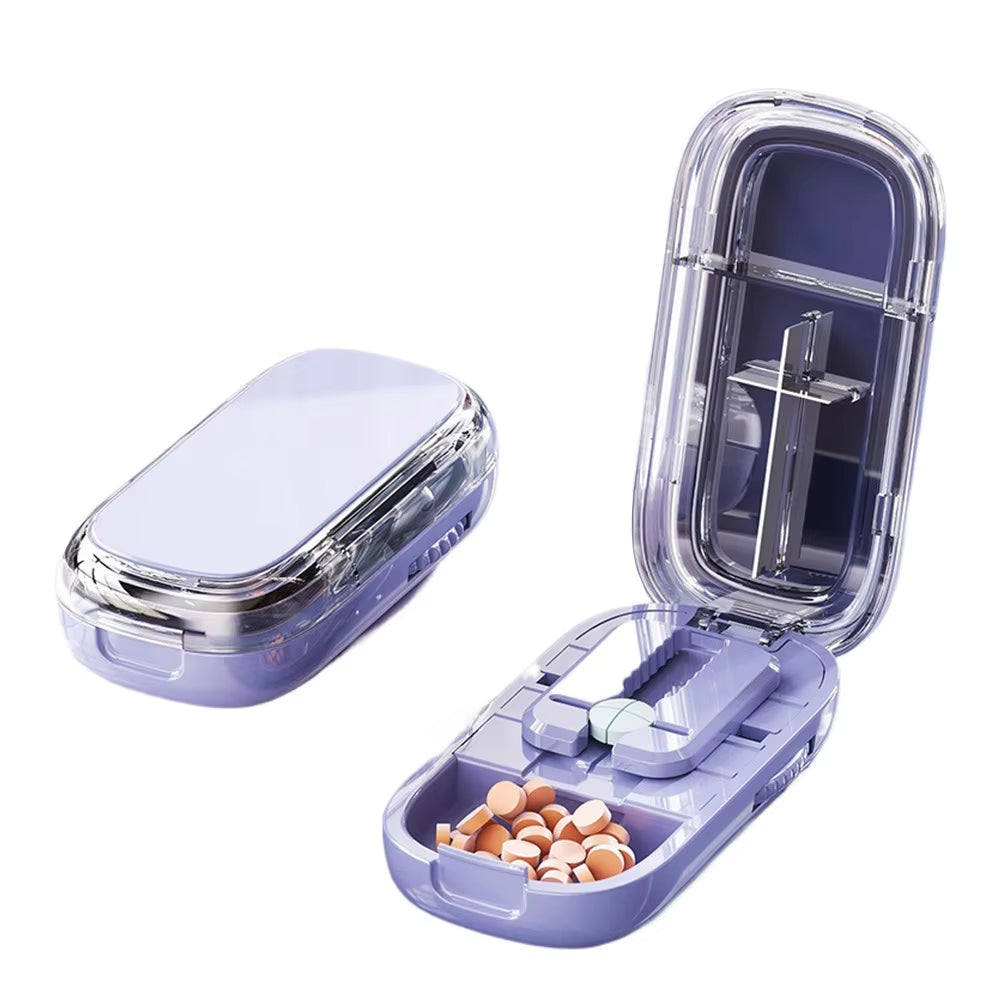 Drug Tablet Quartering Pill Cutter Dustproof Divider Organizer Crusher Pill Cutter Pill Cutter Storage Box