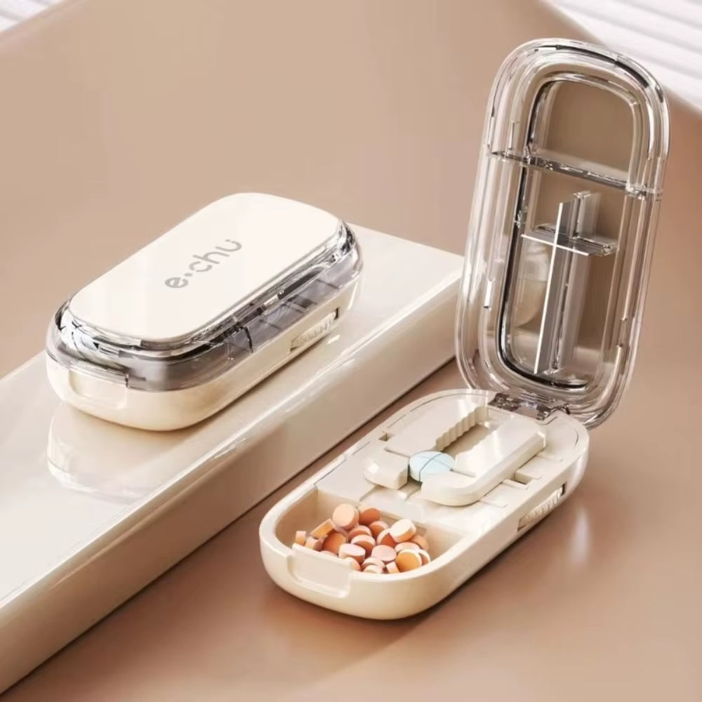 Drug Tablet Quartering Pill Cutter Dustproof Divider Organizer Crusher Pill Cutter Pill Cutter Storage Box