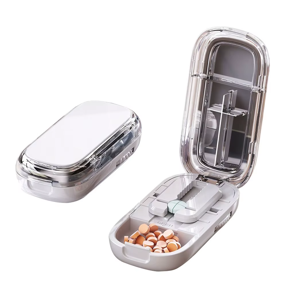 Drug Tablet Quartering Pill Cutter Dustproof Divider Organizer Crusher Pill Cutter Pill Cutter Storage Box