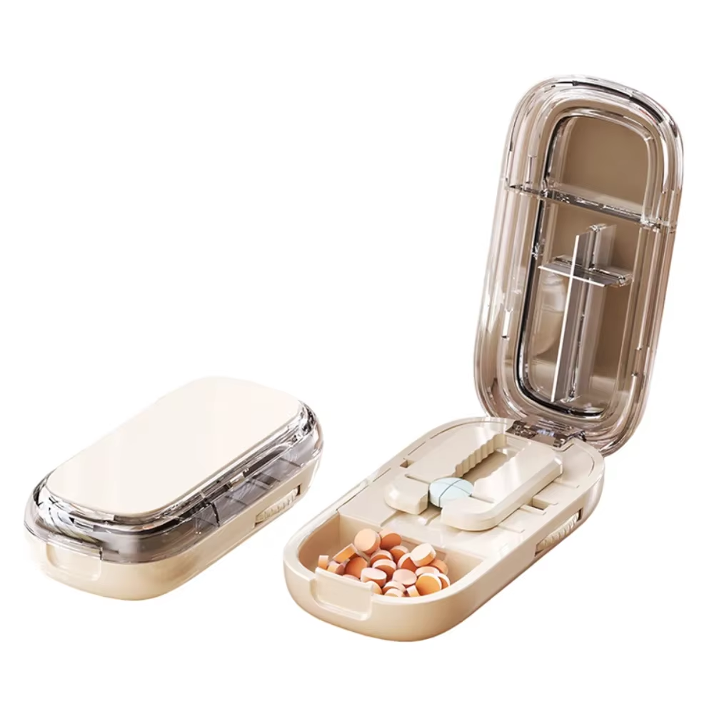 Drug Tablet Quartering Pill Cutter Dustproof Divider Organizer Crusher Pill Cutter Pill Cutter Storage Box