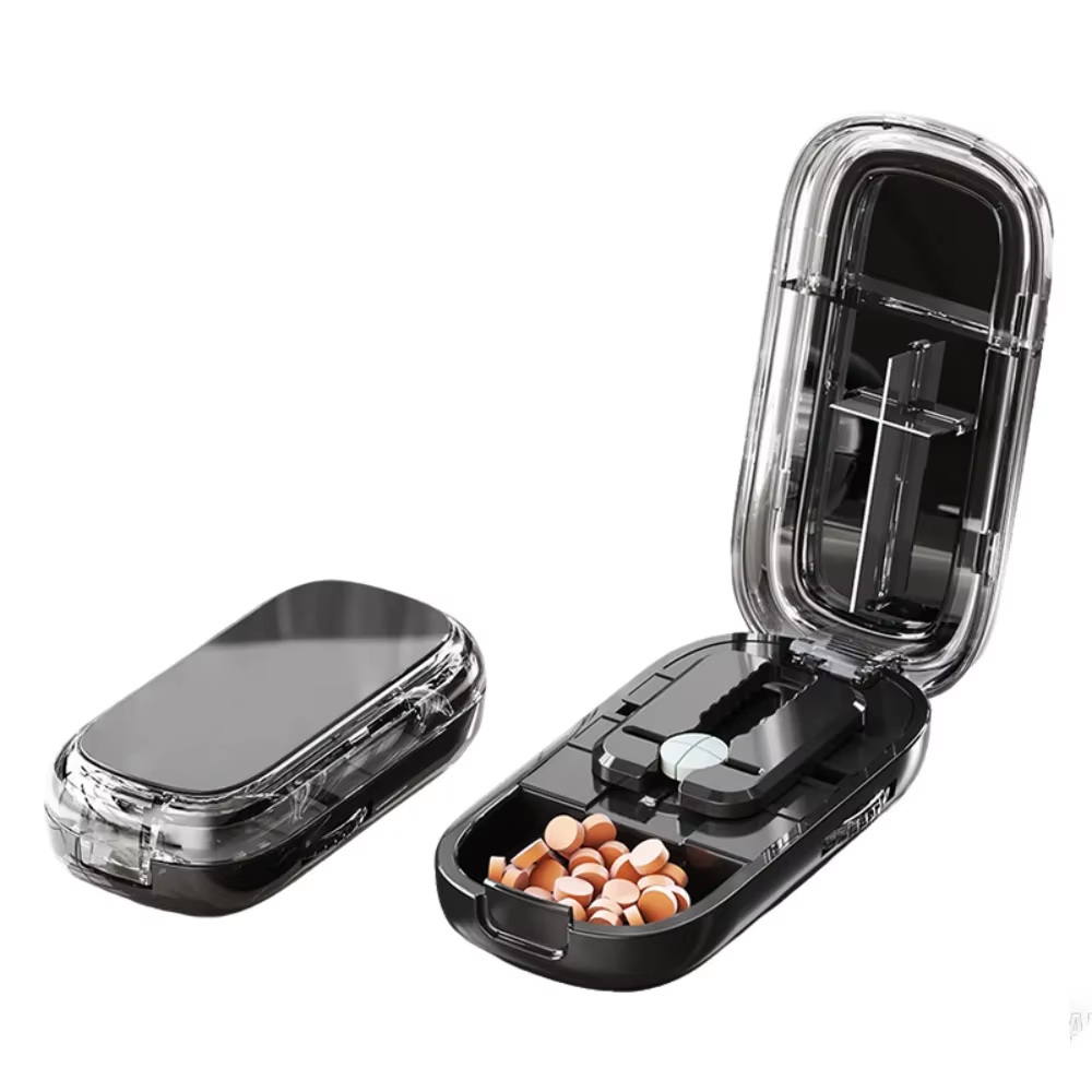 Drug Tablet Quartering Pill Cutter Dustproof Divider Organizer Crusher Pill Cutter Pill Cutter Storage Box