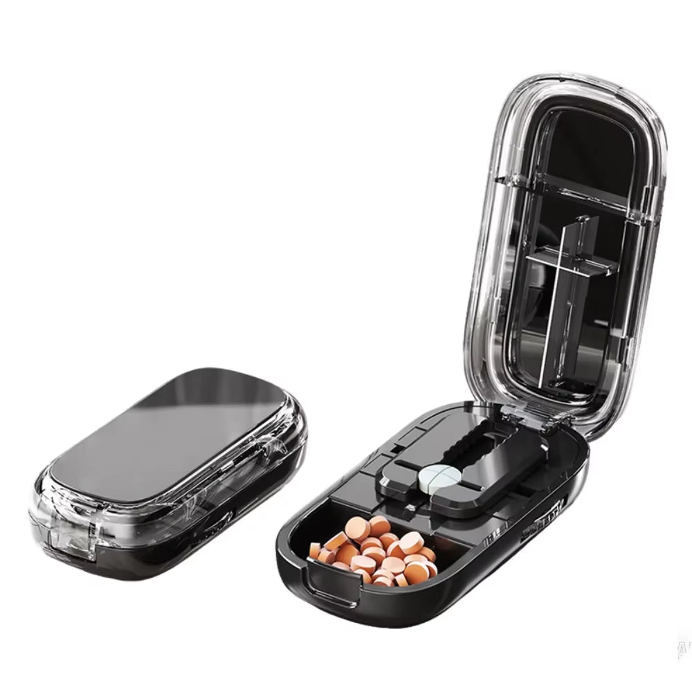 Drug Tablet Quartering Pill Cutter Dustproof Divider Organizer Crusher Pill Cutter Pill Cutter Storage Box