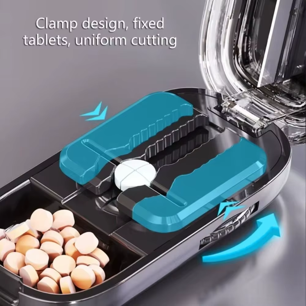 Drug Tablet Quartering Pill Cutter Dustproof Divider Organizer Crusher Pill Cutter Pill Cutter Storage Box