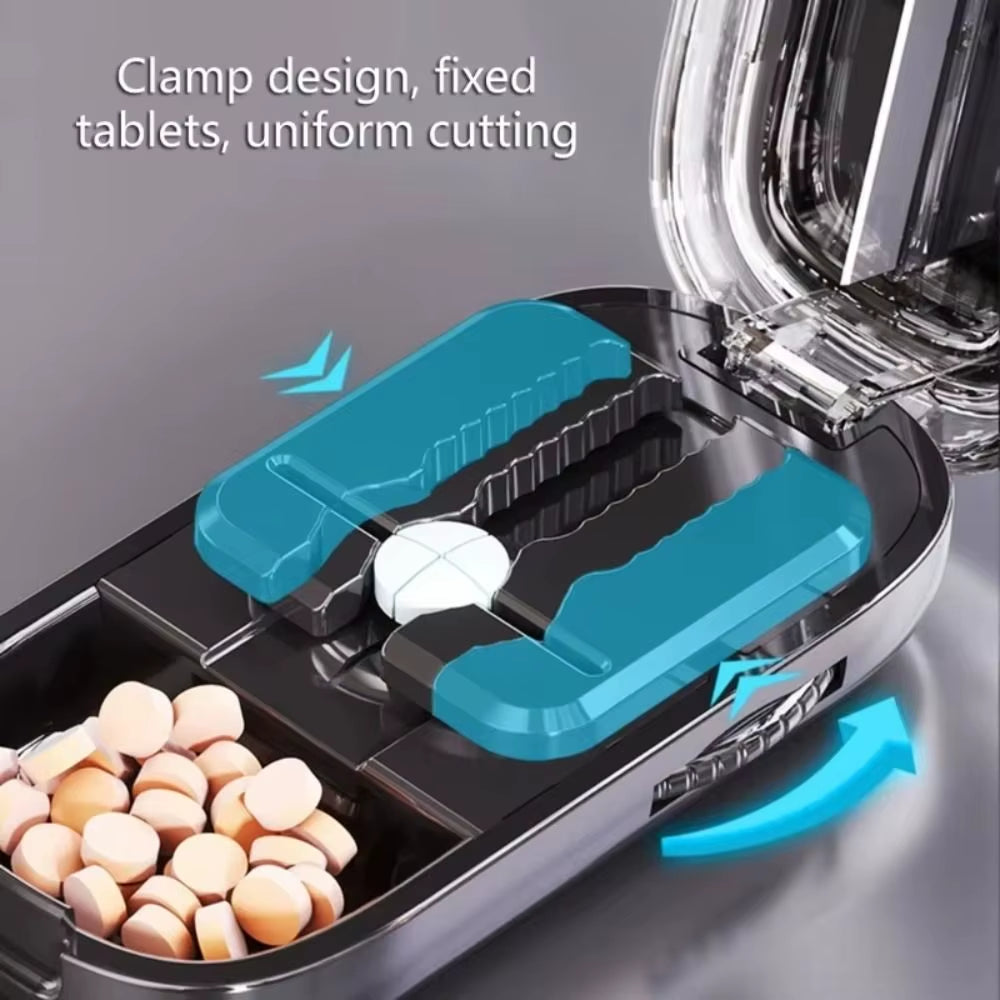 Drug Tablet Quartering Pill Cutter Dustproof Divider Organizer Crusher Pill Cutter Pill Cutter Storage Box